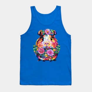 Guinea Pig with Flowers Colorful Doodle Tank Top